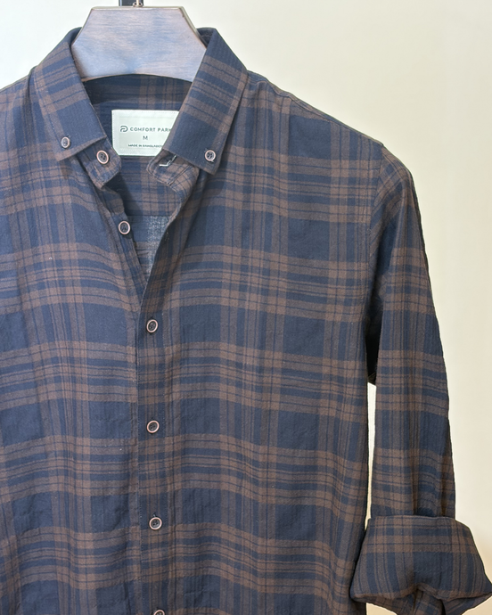 Navy & Brown Plaid