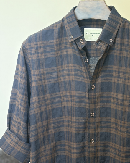 Navy & Brown Plaid