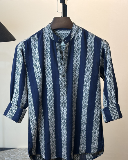 Navy Ivory Geo Block Katua