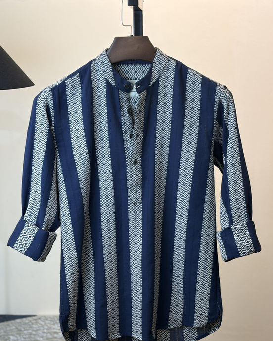 Navy Ivory Geo Block Katua