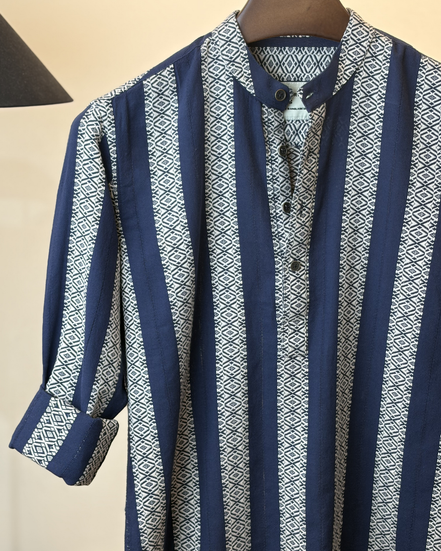 Navy Ivory Geo Block Katua