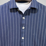 Navy Pinstripe Overshirt