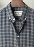 Navy Plaid Check Seersucker Shirt