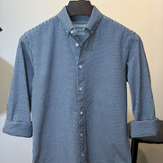Navy White Stripe Seersucker Shirt