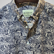 Navy and Cream Paisley Print Shirt