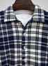 Navy and White Tartan Overshirt
