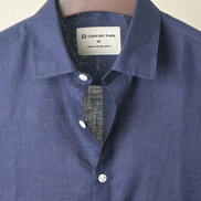 Navy blue solid Linen shirt