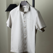 Off-White Pinstripe Half Shirt