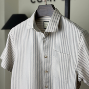 Off-White Pinstripe Half Shirt