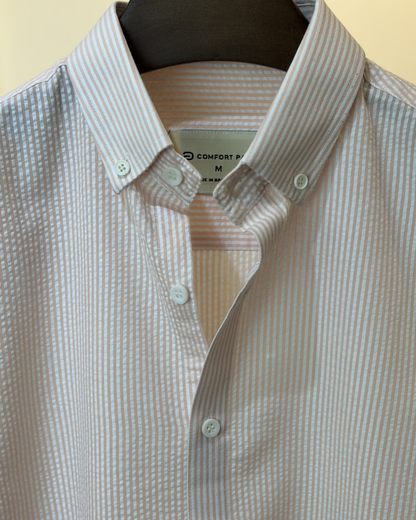 Peach & White Stripe