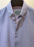Pink with navy vertical stripes