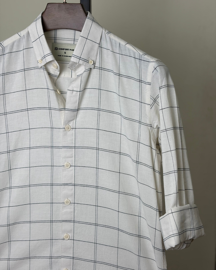 Off white grid check shirt