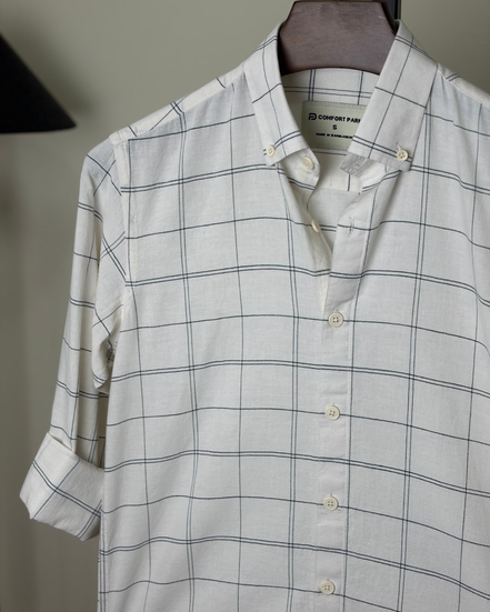 Off white grid check shirt