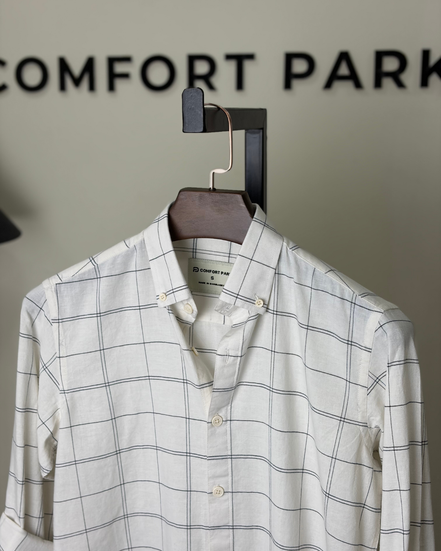 Off white grid check shirt