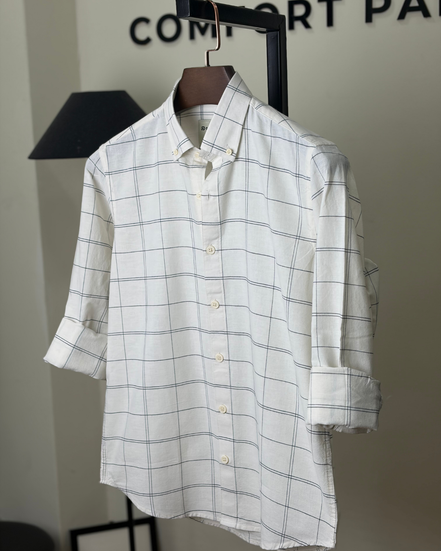 Off white grid check shirt