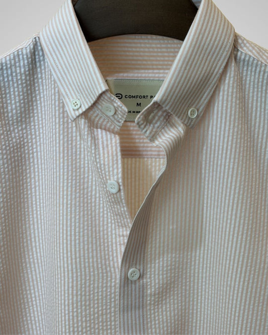 Peach and White Stripe