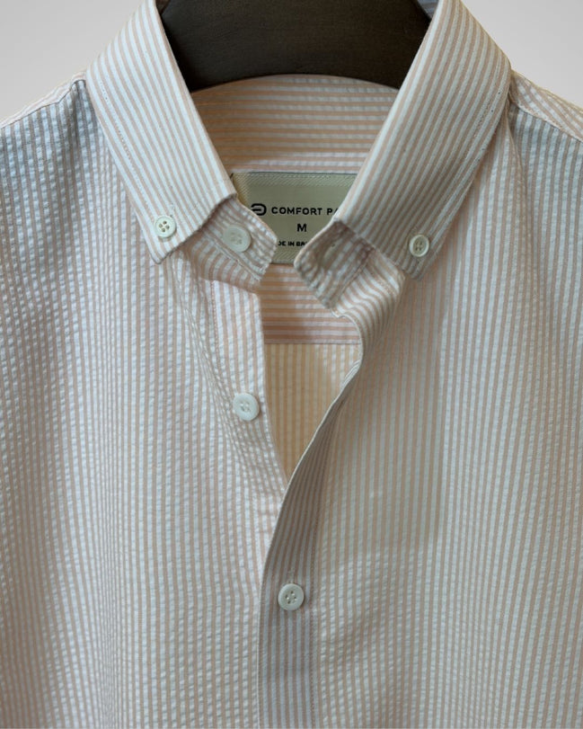 Peach and White Stripe