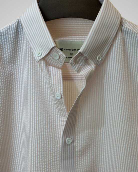 Peach and White Stripe