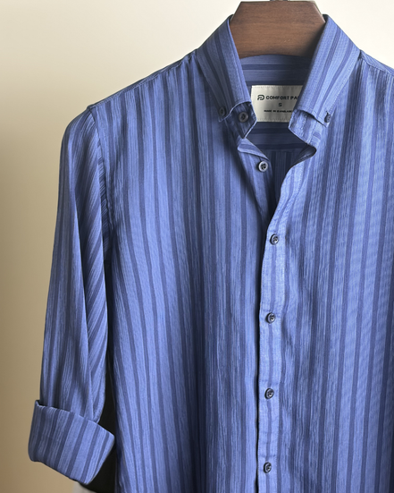 Royal Blue Tone Stripe Shirt