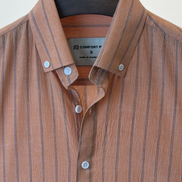 Rust Brown Charcoal Pin Stripe Shirt