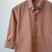 Rust Brown Charcoal Pin Stripe Shirt