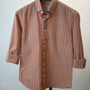 Rust Brown Charcoal Pin Stripe Shirt