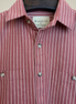 Rust Red & White Striped Overshirt
