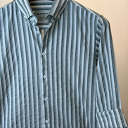 Sage Green White Multi Stripe Shirt