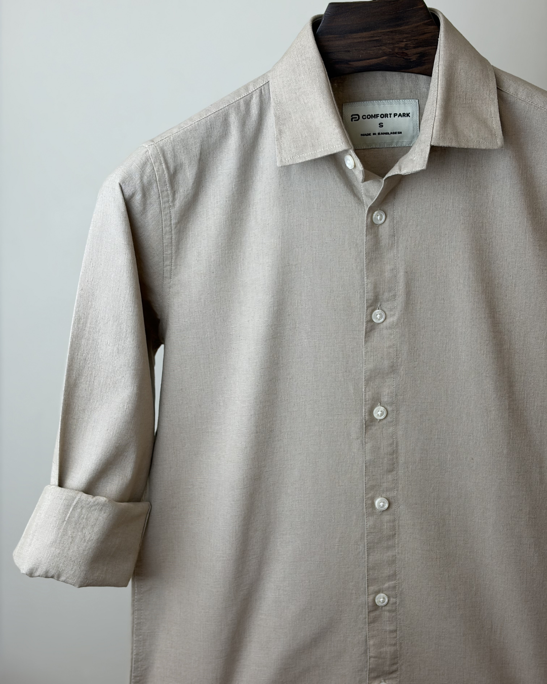 Sand Beige Solid Shirt
