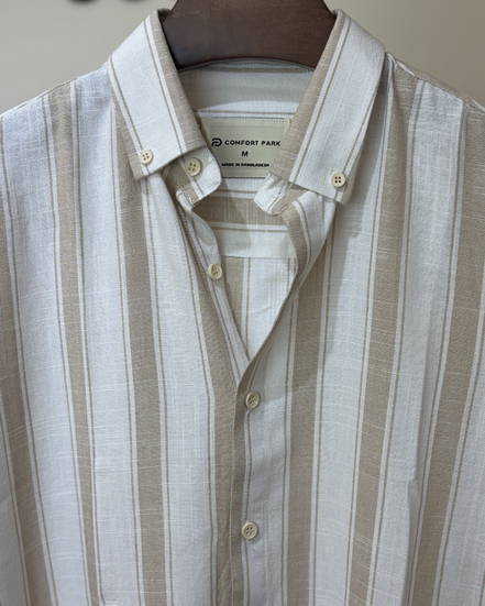 Sand & White Wide Stripe