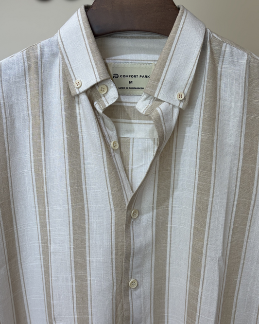 Sand & White Wide Stripe