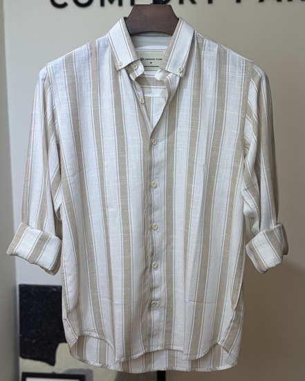 Sand & White Wide Stripe