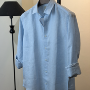 Sky Blue Solid Linen Shirt