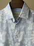 Sky Blue White Floral Print Shirt
