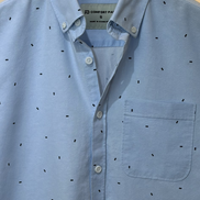 Sky Blue Mini Print Shirt