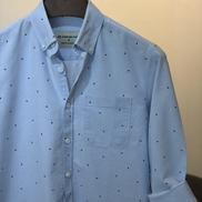 Sky Blue Mini Print Shirt