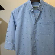 Sky Blue Mini Print Shirt