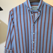 Sky Blue Rust Stripe Shirt