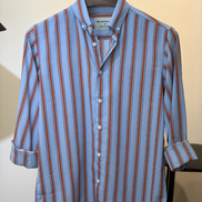 Sky Blue Rust Stripe Shirt