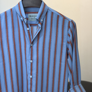 Sky Blue Rust Stripe Shirt