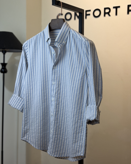 Sky & Khaki Stripe