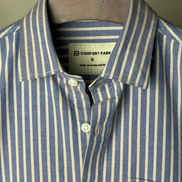 Slate Blue Striped Box Fit Shirt