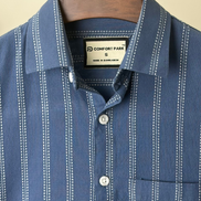 Slate Blue Striped half shirt