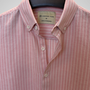 Soft pink shirt with white pinstripes