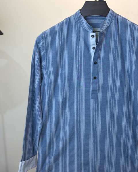 Steel Blue Stripe Punjabi