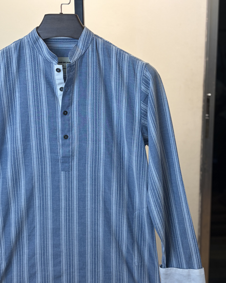 Steel Blue Stripe Punjabi