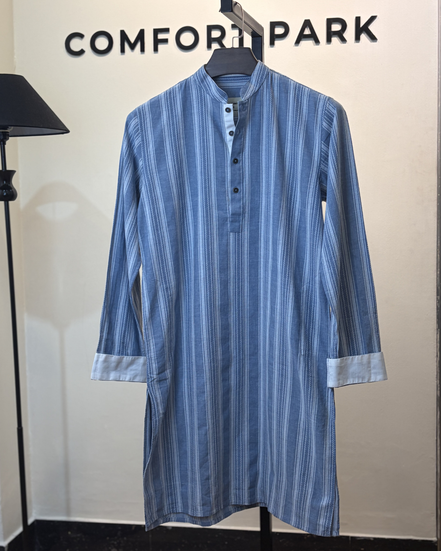 Steel Blue Stripe Punjabi
