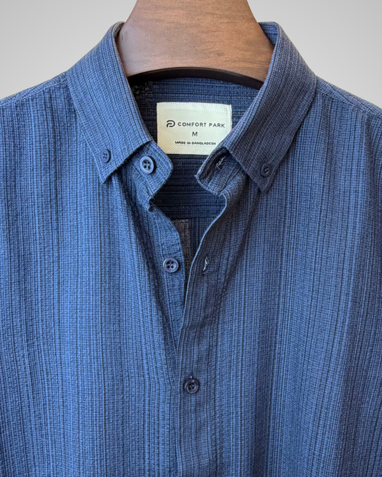 Steel Blue Textured Shirt