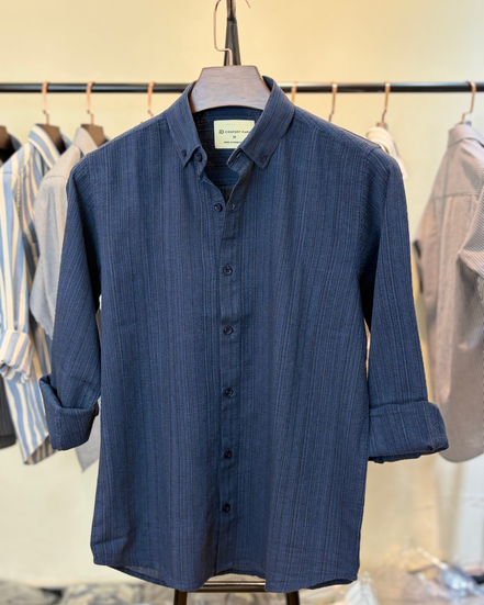 Steel Blue Textured Shirt