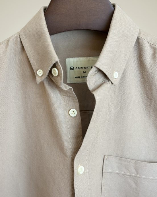 Stone Beige oxford cotton shirt